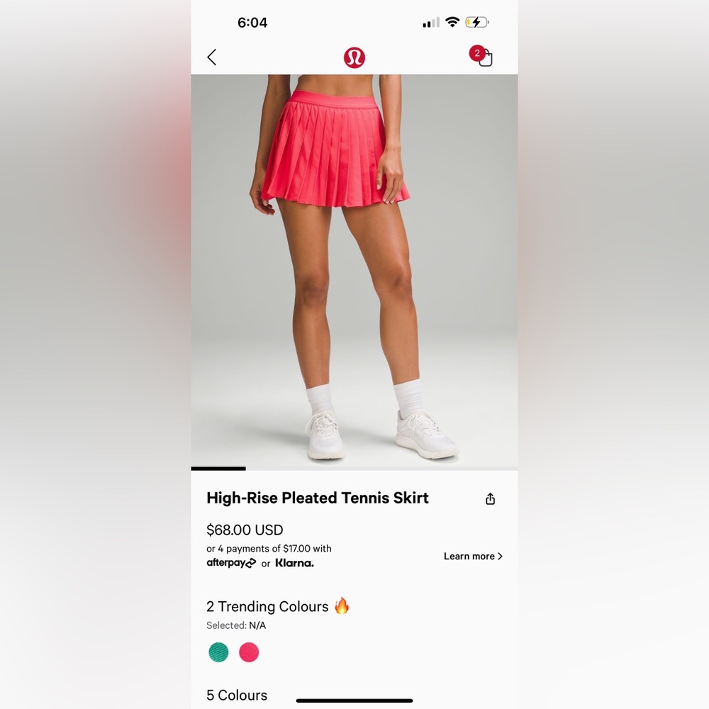 Pink lululemon tennis skirt